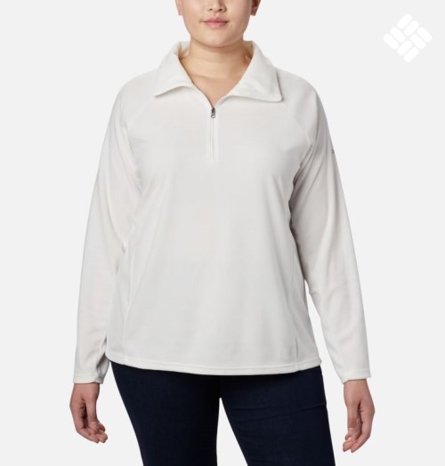 Women's Columbia Glacial IV 1/2 Zip Sweatshirts White | Plus Size CA-JL8A5